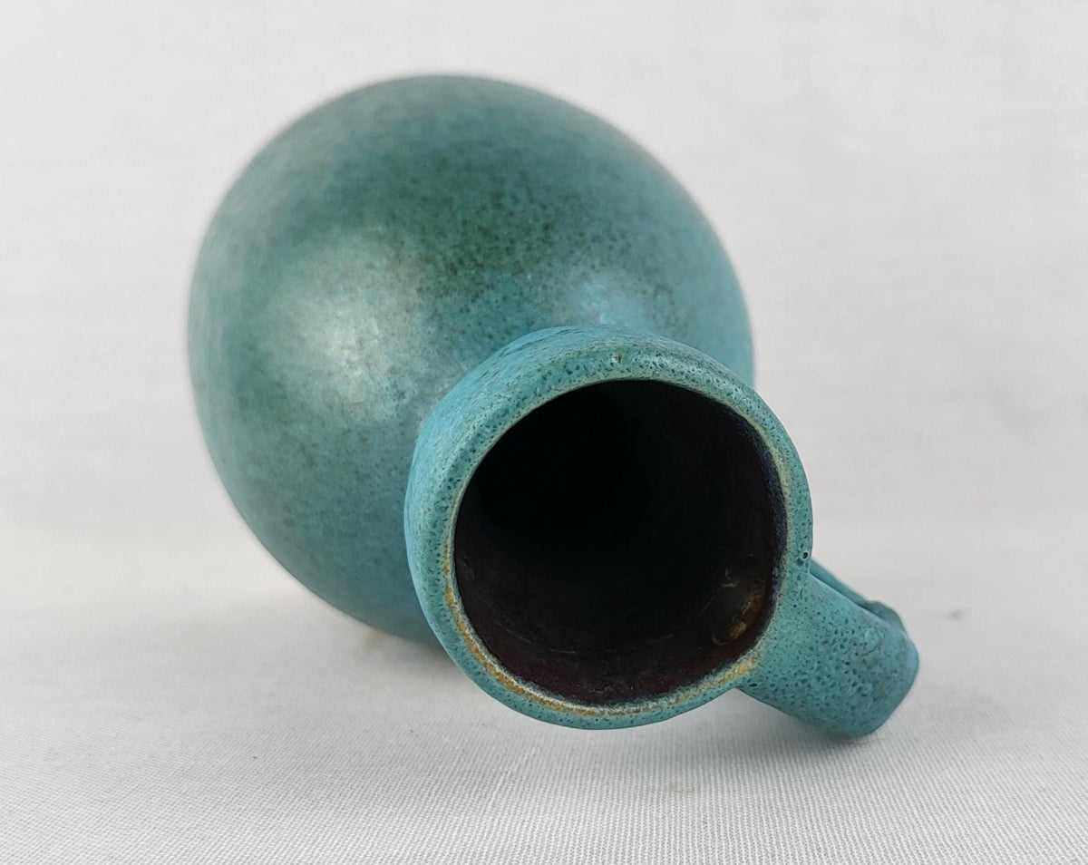 Vintage RUSCHA KERAMIK Teal Vase 312 West German Pottery 1960-70s