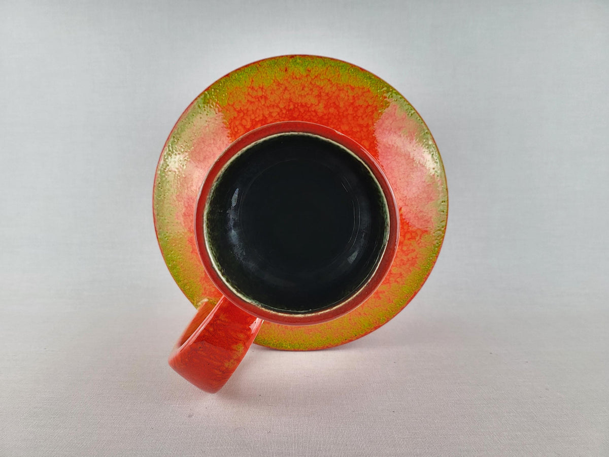 Vintage FOHR KERAMIK Reddish Orange Vase 432 30 West German Pottery 1970s