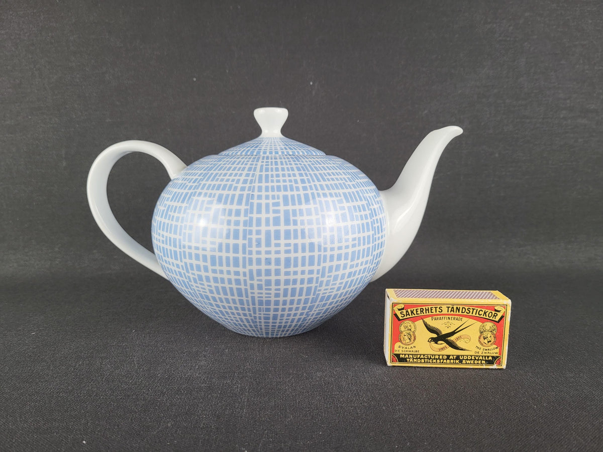 Vintage Porzellanfabrik Arzberg "Azurblau" Decor Teapot by Heinrich Löffelhardt West Germany 1950s