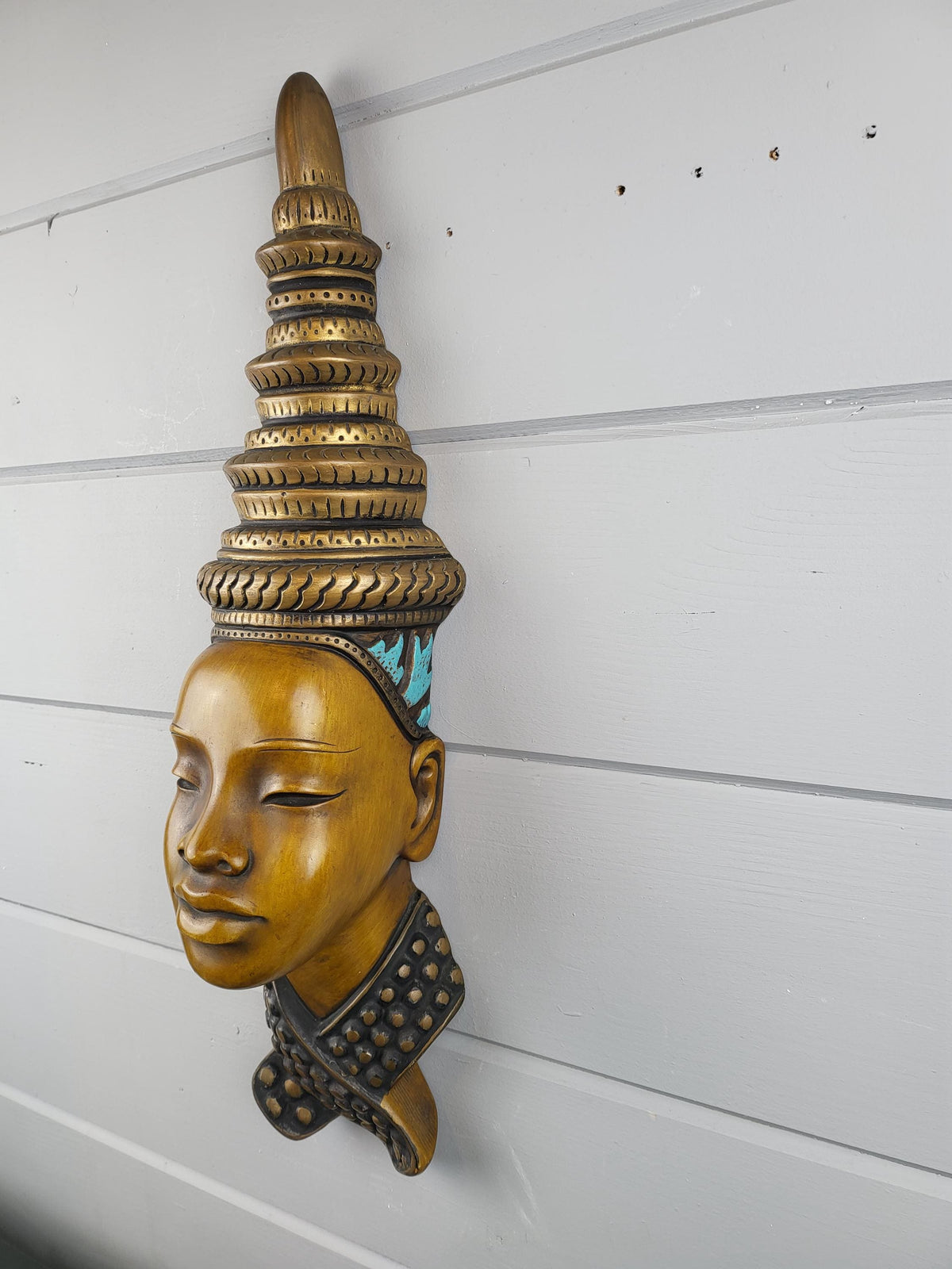 Vintage ACHATIT WERKSTÄTTEN Asian Lady Wall Mask 6055 By Hans Schirmer from West Germany 1950s 1960s