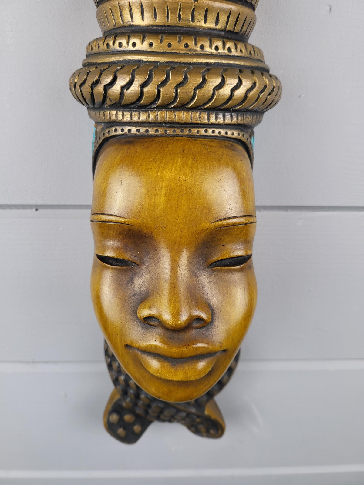 Vintage ACHATIT WERKSTÄTTEN Asian Lady Wall Mask 6055 By Hans Schirmer from West Germany 1950s 1960s