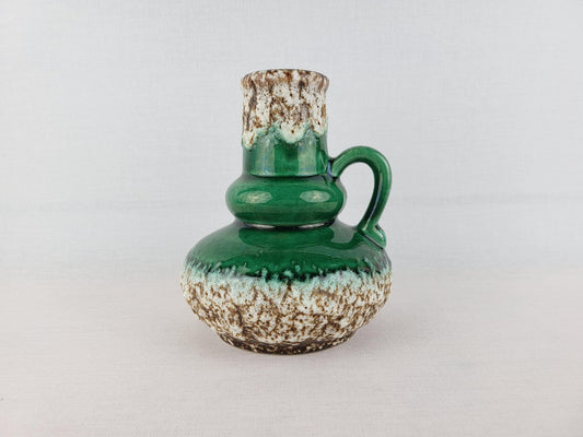 Vintage JOPEKO KERAMIK Green Fat Lava Jug Vase 402-16 West German Pottery 1970s — photo 1