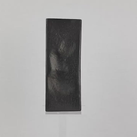 Black Vintage ROSENTHAL Relief Porcelain China Vase by Martin Freyer Studio Linie Porcelaine Noire 1970s