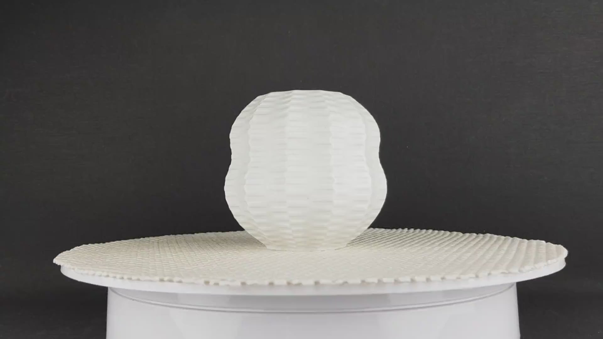 Vintage Geometric HUTSCHENREUTHER  Op Art Biscuit Porcelain Vase by H. Fuchs, 1960s