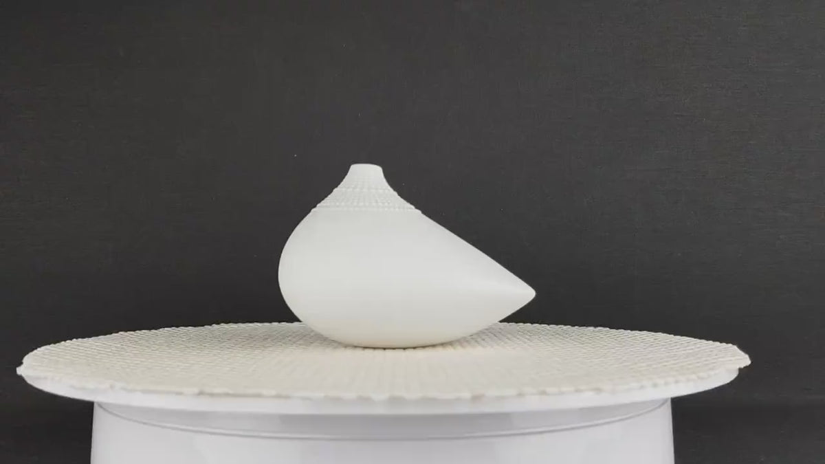 RARE Rosenthal Studio-Line Black Porcelain White Pollo vase by Tapio Wirkkala 1970's