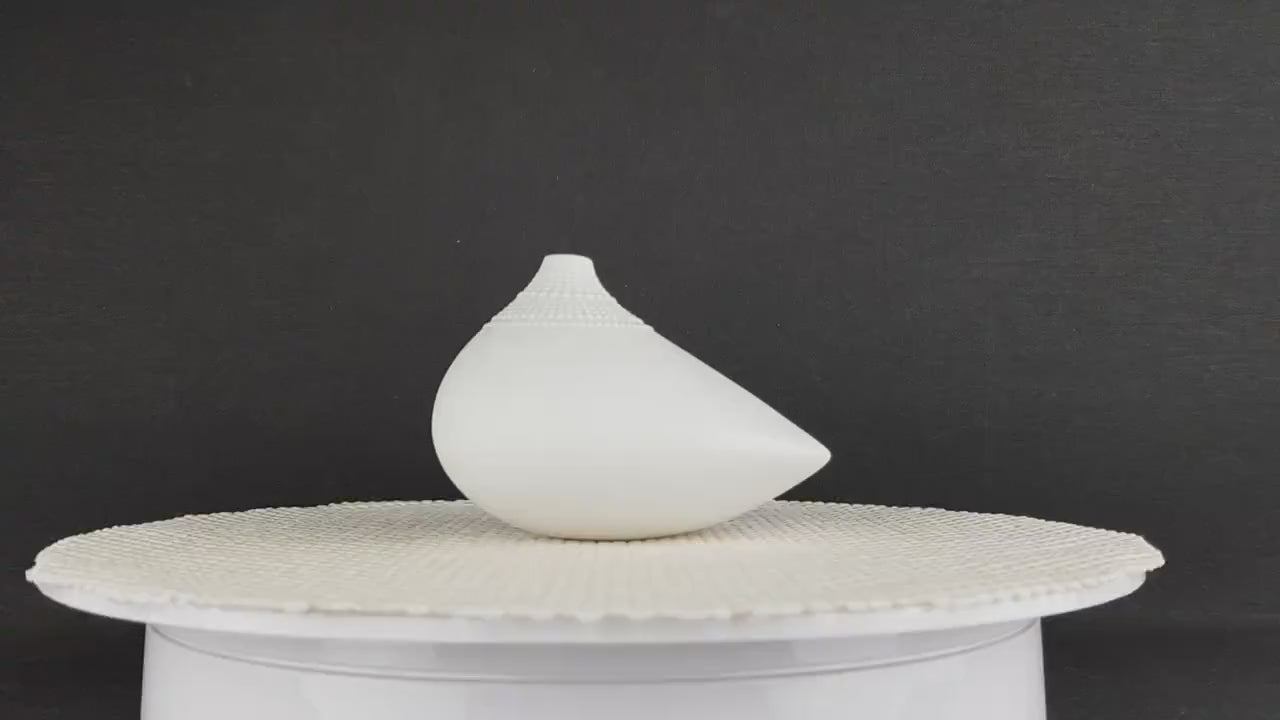 RARE Rosenthal Studio-Line Black Porcelain White Pollo vase by Tapio Wirkkala 1970's