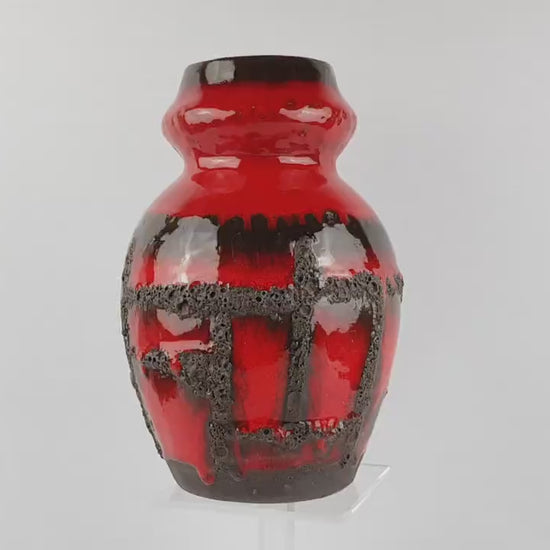 Vintage RUSCHA KERAMIK Fat Lava Vase with Costa decor 858 West German Pottery