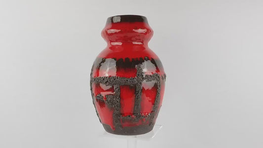 Vintage RUSCHA KERAMIK Fat Lava Vase with Costa decor 858 West German Pottery
