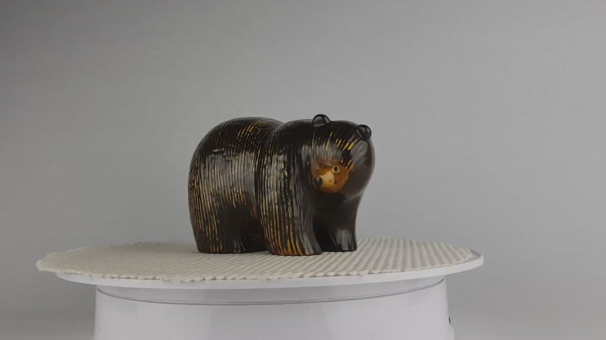 Vintage LISA LARSON Ceramic Bear "Björn" from Lillskansen Series of Gustavsberg Studio Pottery Sweden 1977s