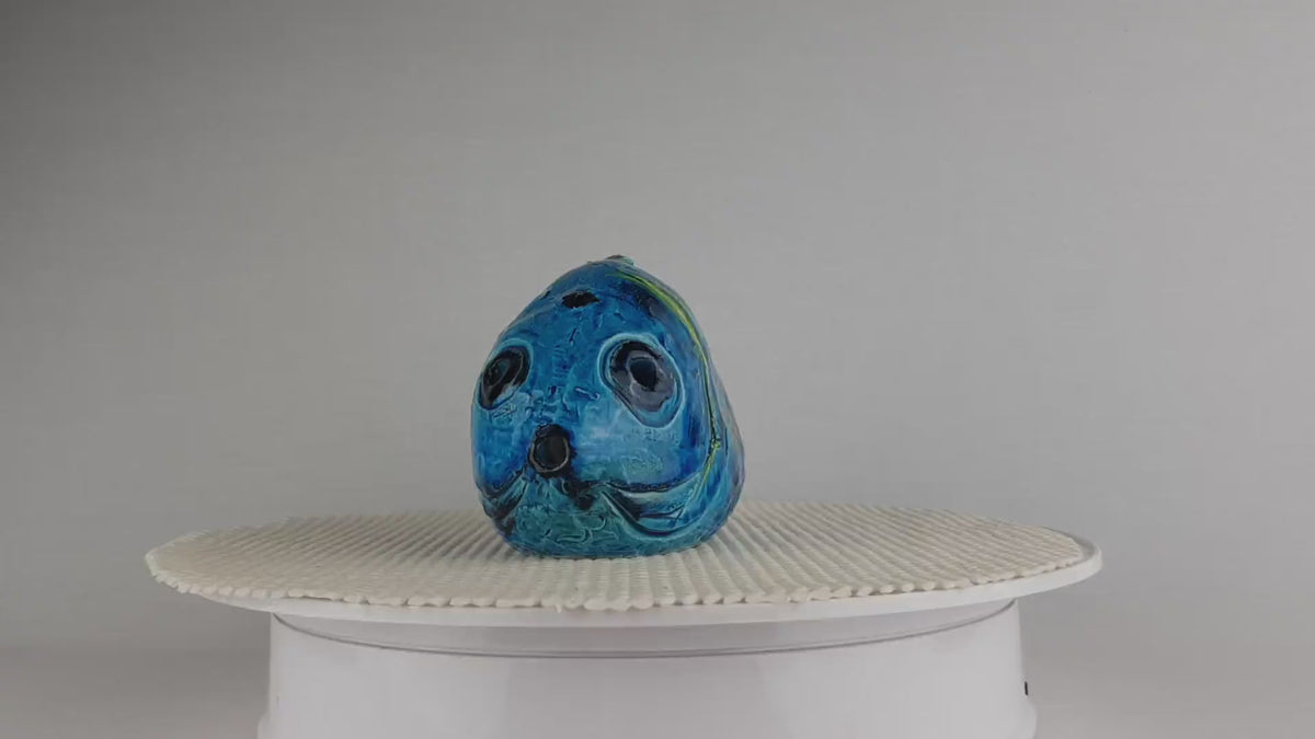 RARE Vintage BITOSSI Fish with Rimini Blu by Aldo Londi - Italian Pottery, 1960s