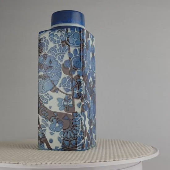 Vintage ROYAL COPENHAGEN Blue Vase from the Baca Design Line by Johanne Gerber from Denmark Danish Pottery 1960-70s