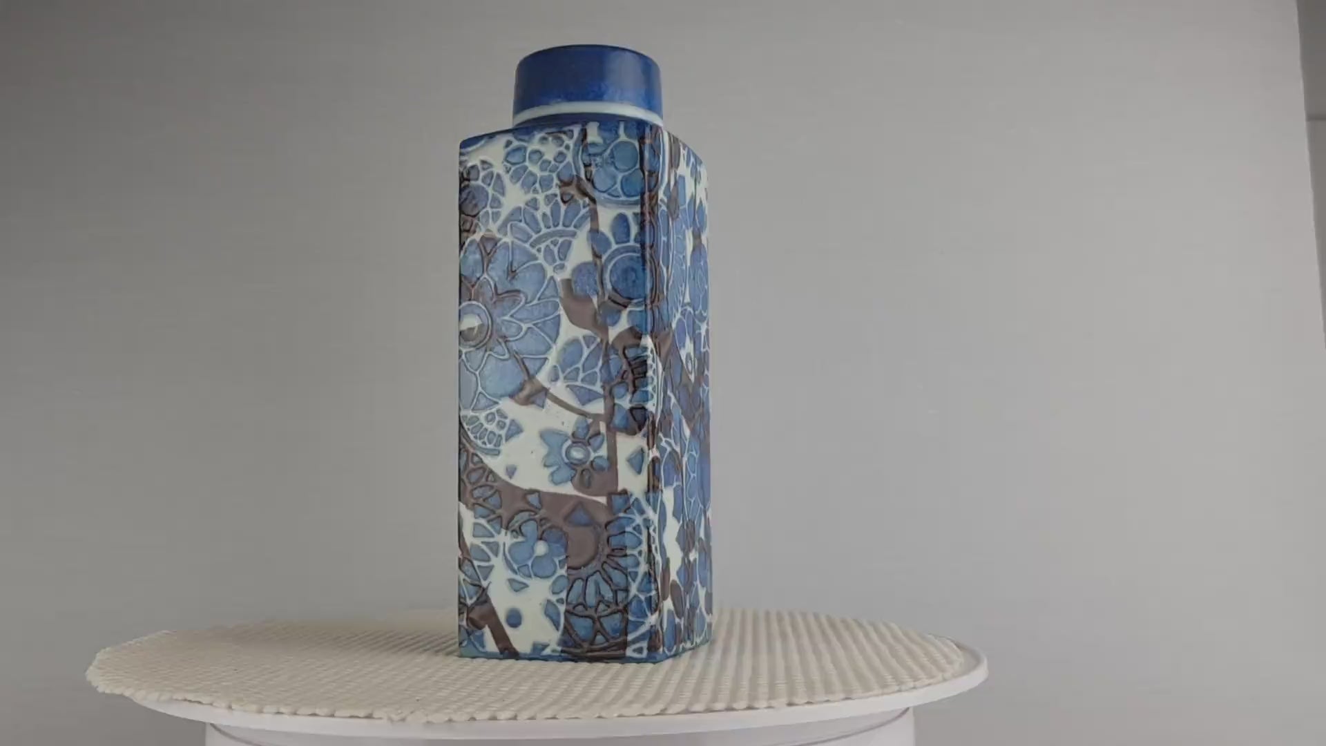 Vintage ROYAL COPENHAGEN Blue Vase from the Baca Design Line by Johanne Gerber from Denmark Danish Pottery 1960-70s