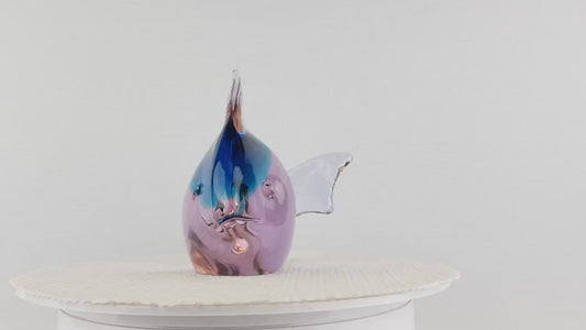 Vintage LIVIO SEGUSO Colorful Glass Fish for Gral Glas Germany 1970s