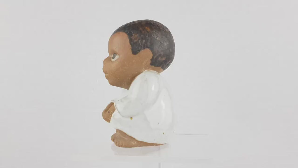 Vintage LISA LARSON Ceramic Boy "Syd"  from the All Världens Barn Series of Gustavsberg Studio Pottery Sweden 1974s