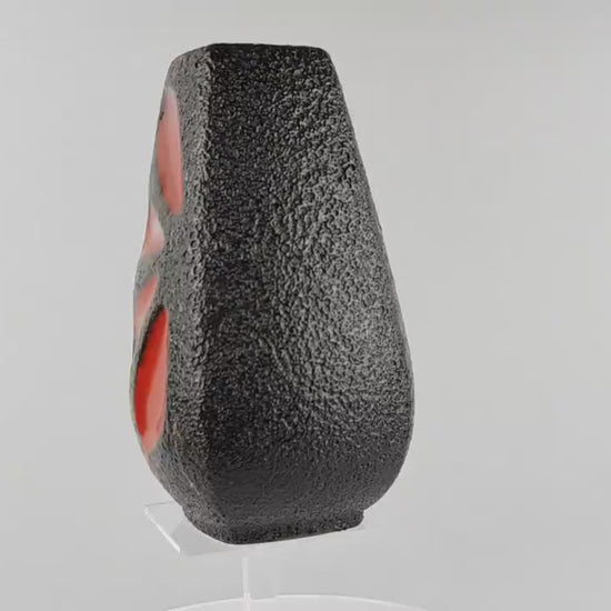 Vintage ES KERAMIK Emons und Sohne Petal Daisy Fat Lava Vase 614 24 West German Pottery 1960s