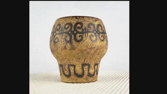 Vintage CERAMANO Vase With Etrusca Decor by Hanns Welling 165 1960s West German Pottery