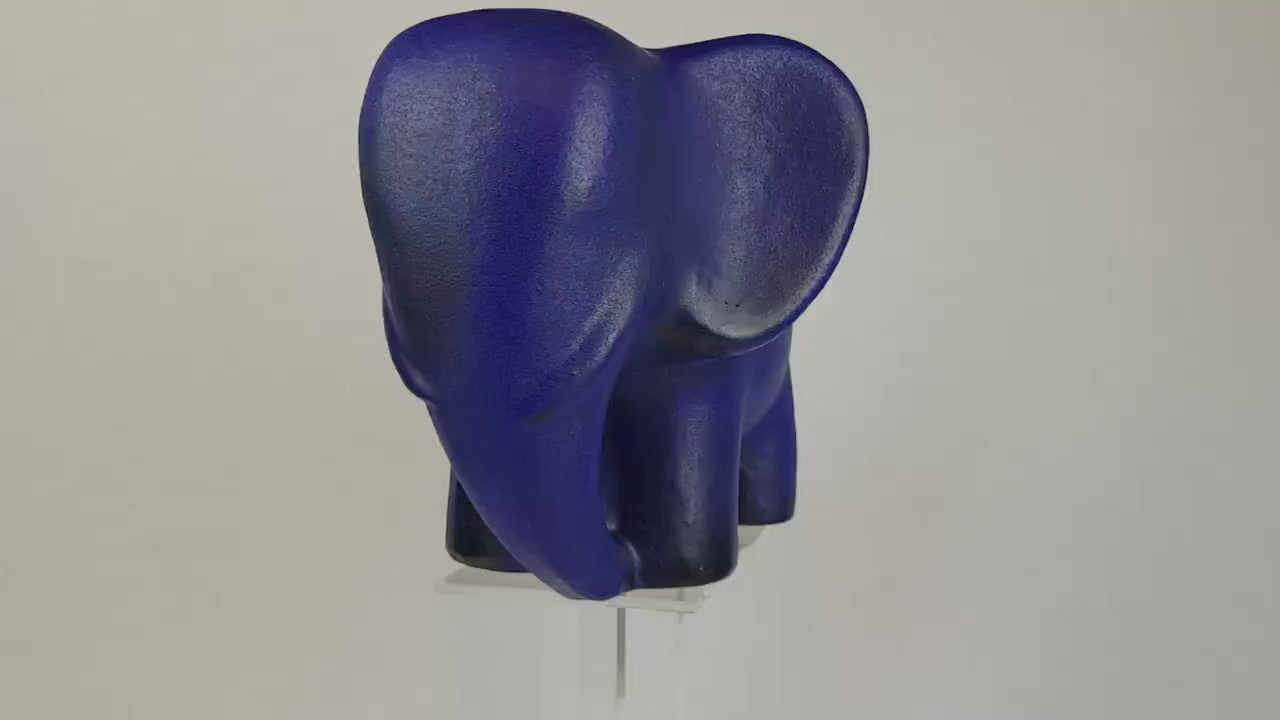 Vintage Stunning XL Blue RUSCHA KERAMIK Elephant West German Pottery 1970s