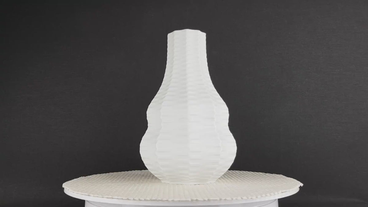 Vintage Geometric HUTSCHENREUTHER  Op Art Biscuit Porcelain Vase by H. Fuchs, 1960s