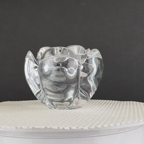 Vintage ROYAL COPENHAGEN Glass Candleholder LOTUS by Torben Jørgensen Denmark 1970s