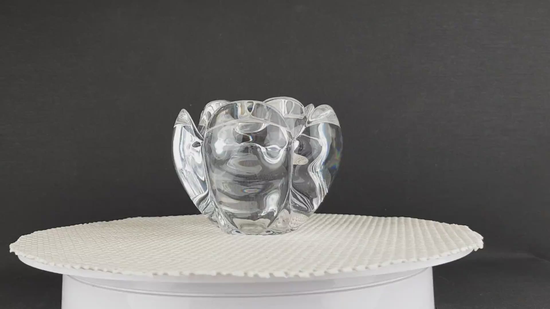 Vintage ROYAL COPENHAGEN Glass Candleholder LOTUS by Torben Jørgensen Denmark 1970s
