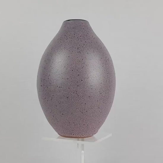 Vintage GRAMANN ROMHILD Topferei Speckled BlueVase East German Studio Art Pottery 1960s