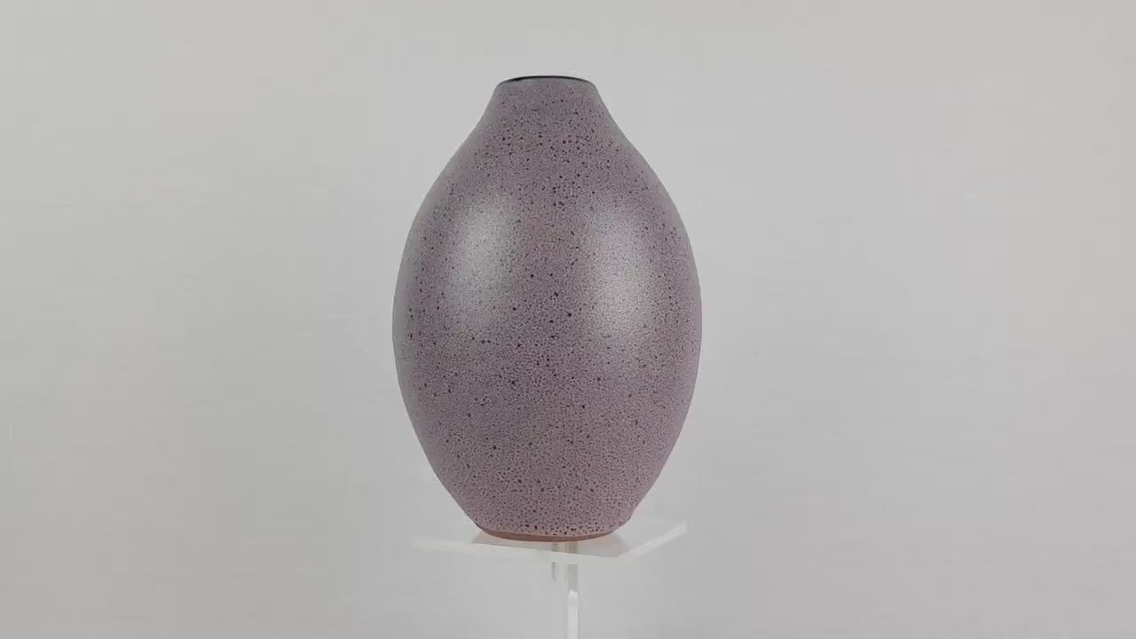 Vintage GRAMANN ROMHILD Topferei Speckled BlueVase East German Studio Art Pottery 1960s